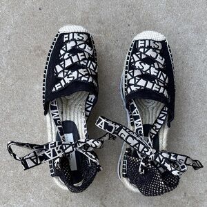 Stella McCartney Black and White Espadrille Flats